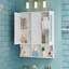 Armoire à pharmacie de 55 pouces avec tablettes ouvertes, rangement mural avec portes et miroir, tablette réglable, armoire de rangement pour salle de bain au-dessus de la toilette