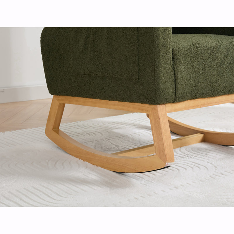 Chaise berçante Adeebah, Ours en peluche vert, Brun