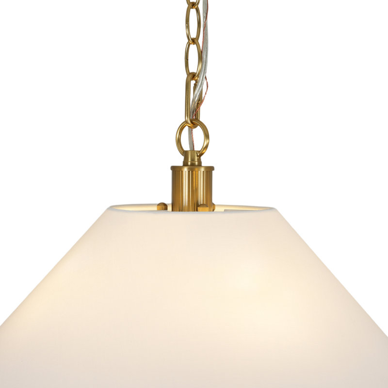 4 - Suspension conique contemporaine en tissu clair