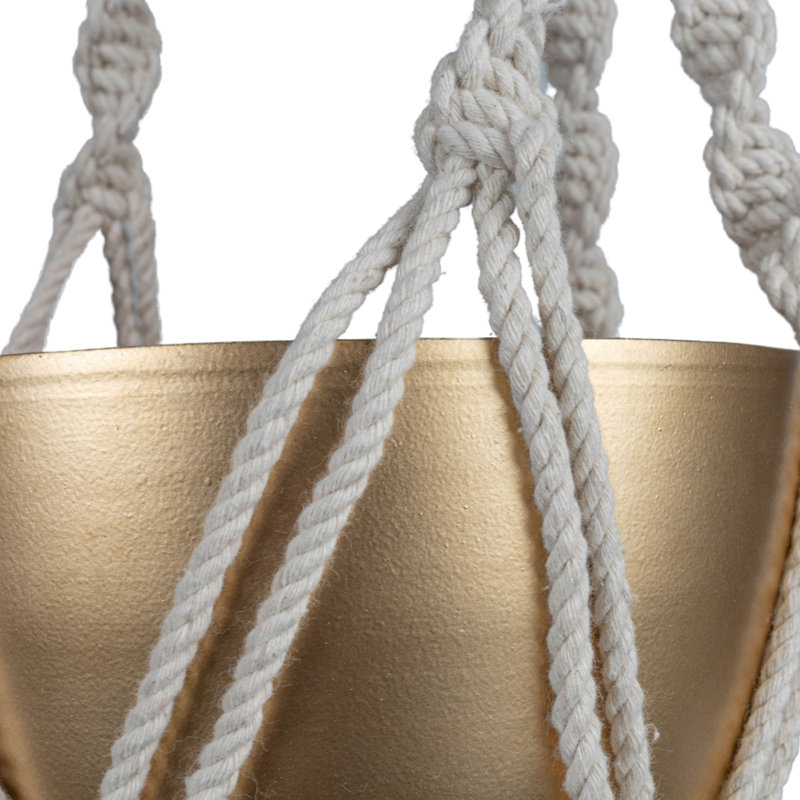 Pot à fleurs en métal Macrame