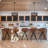 17" 5-Light Modern Chic Drum Chandelier, Walnut Wood Finish Panel Accents + Black Finish