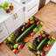 Fresh Fruit Vegetable Print Kitchen Rugs for Kitchen & Dining Room, Multicolor Home Decor 2-Piece Set