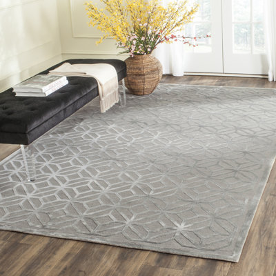 Tapis géométrique en laine / coton noué à la main Candie