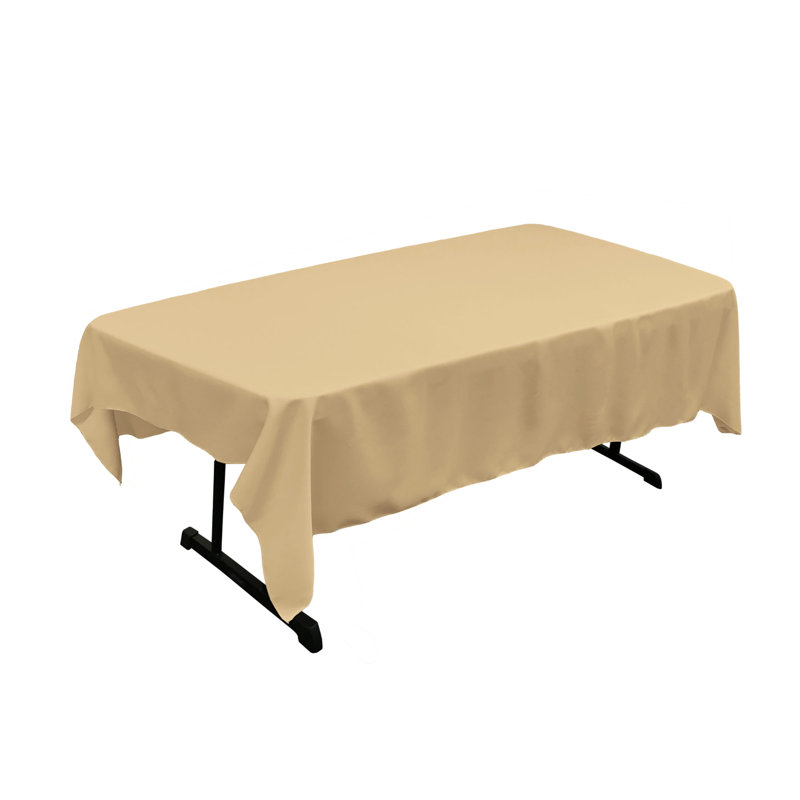 Rectangular Stain-Resistant Polyester Tablecloth - Basics by Wayfair™, Khaki, 84" x 60"