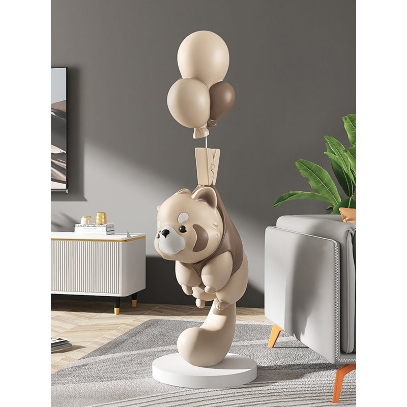 Sculpture luxueuse en fibre de verre Panda, Café