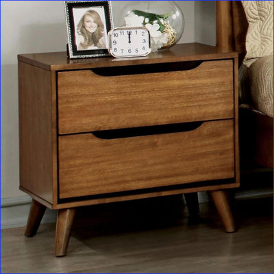 Table de chevet 2 tiroirs Mid-Century
