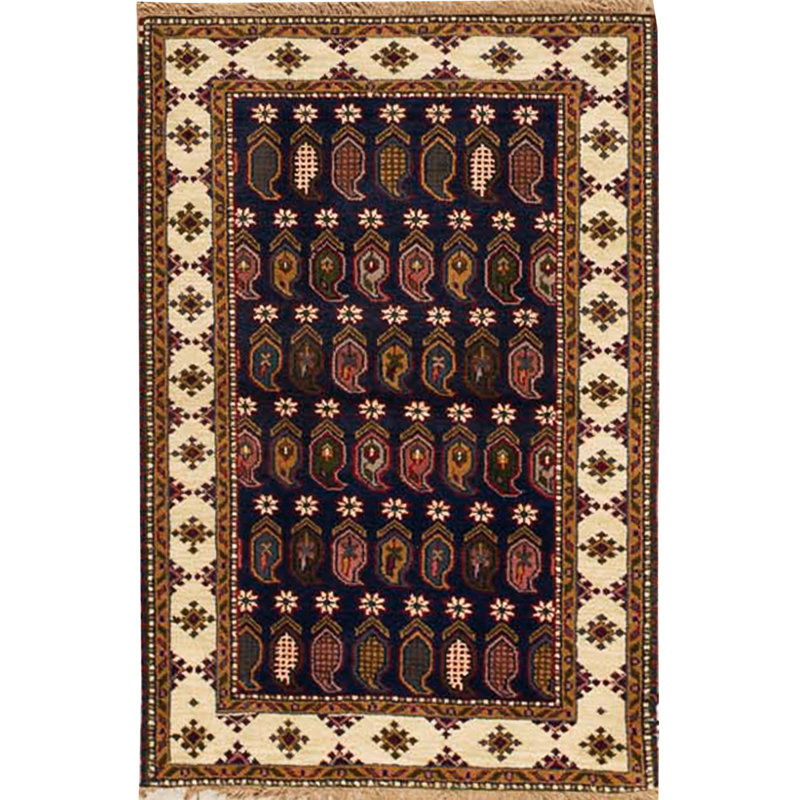 Tapis brun de haute qualité noué à la main