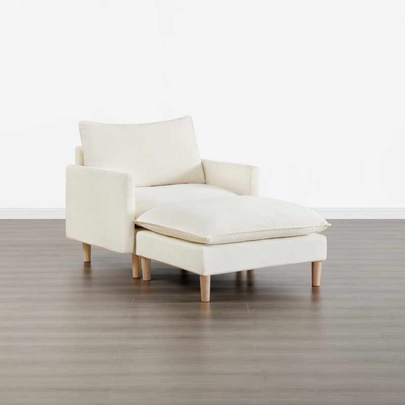 Choquette Upholstered Chaise Lounge, Cream