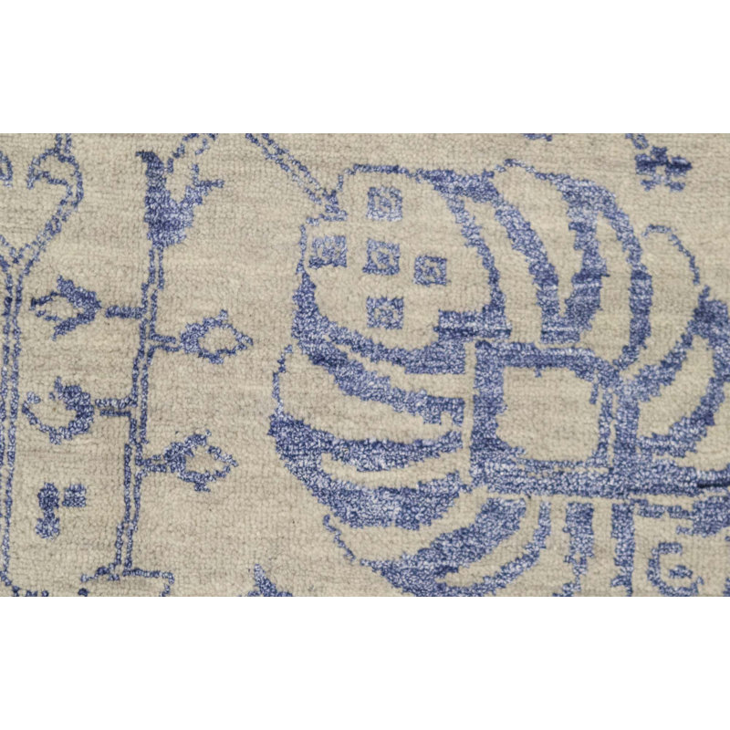 One-of-a-Kind Hand-Knotted High-Quality Gray/Blue Area Rug