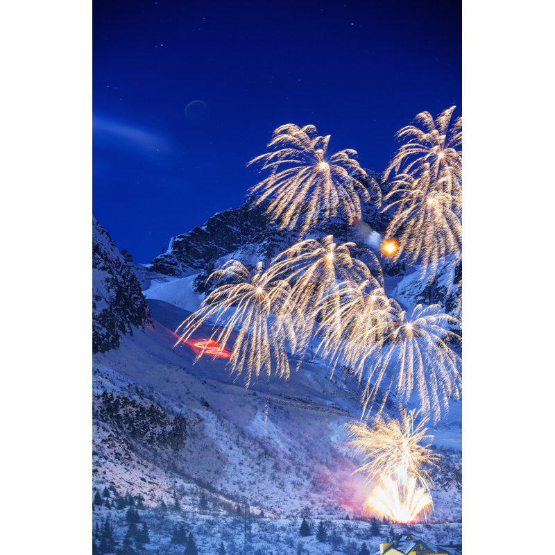 Brightly Colourful Fireworks by Ultramarinfoto - Wrapped Canvas Print, 46cm H x 30cm W x 3.8cm D