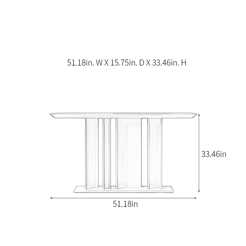 Console moderne minimaliste, H 33,46 po x l 51,18 po x P 15,75 po