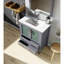 30 po Meuble-lavabo gris foncé avec comptoir en céramique blanc 18,25, robinet et comptoir à 28 miroirs, robinet à un trou en acier inoxydable-387693921