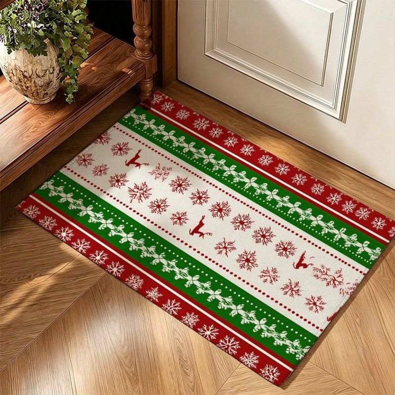 Tapis décoratif à rayures tricotées de Noël pour la cuisine 47' x 31'