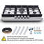 JOEAONZ 30" Stainless Steel 5 Burner Cooktop