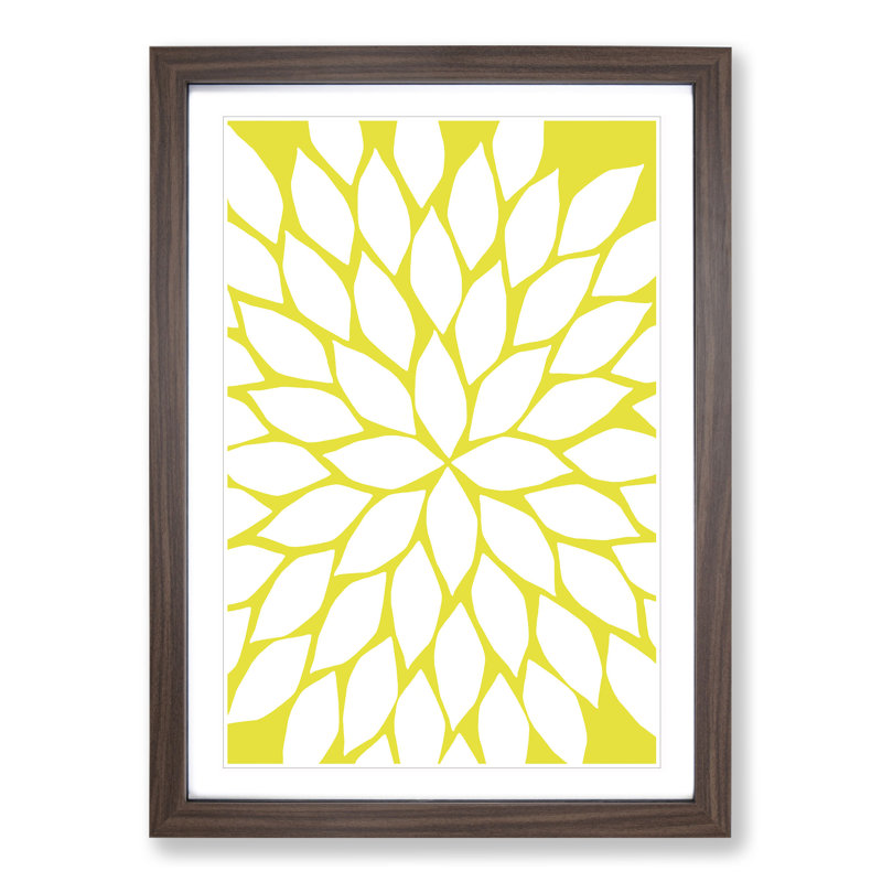 Abstract Leaves No.2 - Picture Frame Graphic Art, 48cm H x 36cm W x 2cm D, Walnut