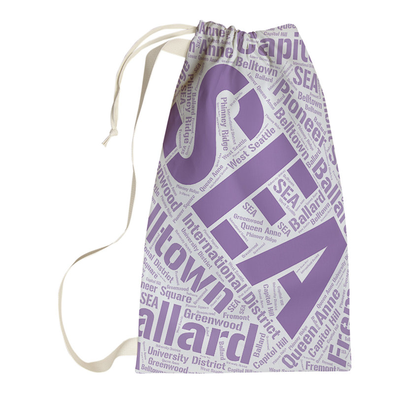 Laundry Hamper with Handles, Large (36" H x 28" W x 1.5" D), Portland, Purple