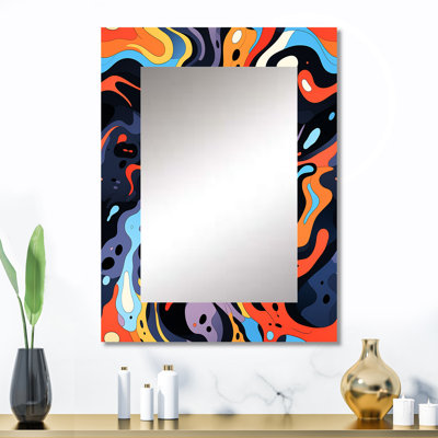 Venturini Tribal Essence Paisley Feather - miroir abstrait, miroir mural décoratif moderne et contemporain, impression d'art en métal