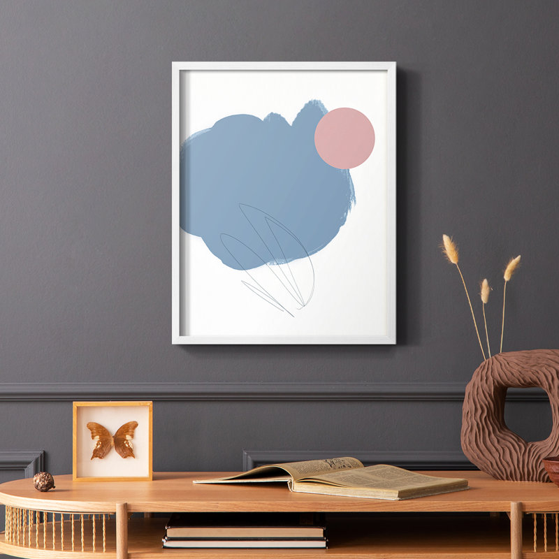 «Elementary Abstract II», reproduction encadrée - bois massif, Blanc, H 10 po x l 8 po