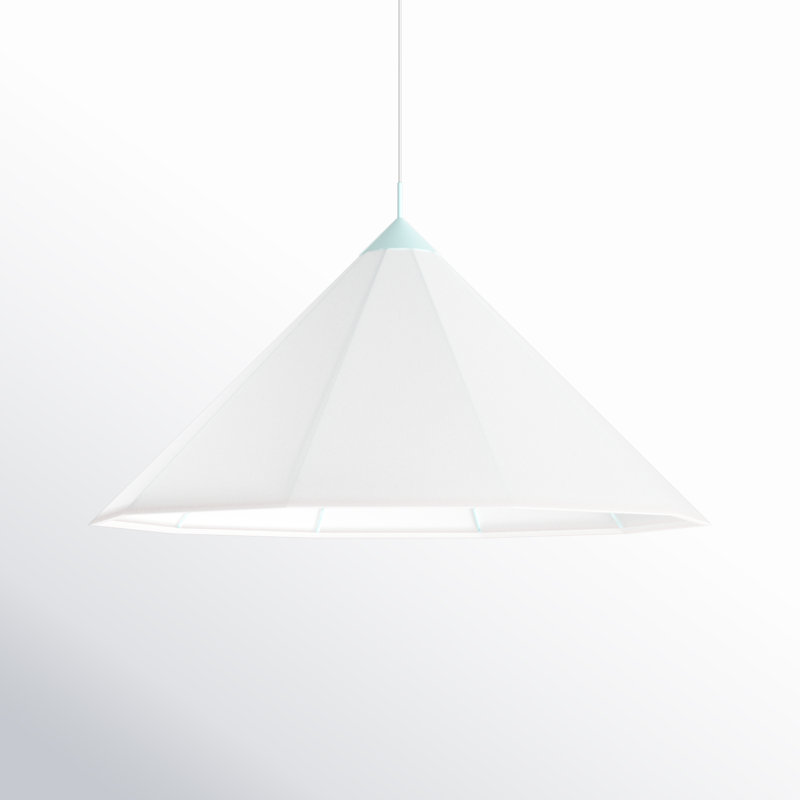 Luminaire suspendu conique à 1 lumière, H 16 po x l 28 po x P 28 po, G40, Bleu
