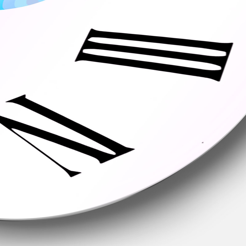 Illustration 3D de sphères multicolores II - horloge murale moderne, Grand