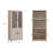 Jodie 67.6" H x 31" W Mid-Century Modern 6-Shelf Bookcase with Tempered Glass Doors in Whitewashed Oak-646712748