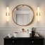 Applique murale dorée de 50 cm (19,7 po) pour salle de bain (lot de 2), cristal K9 amélioré, idéale pour la chambre, le salon et le coin d'escalier. Éclairage moderne avec miroir intégré.