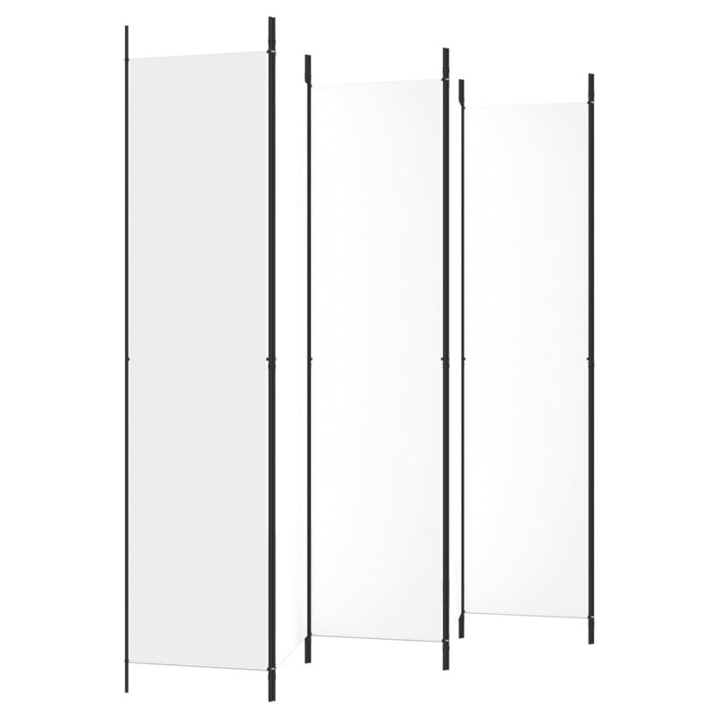 Paravent 6 panneaux vidaXL en tissu blanc 118,1 po x 86,6 po, Blanc, 6, H 86,6 po x l 118,1 po