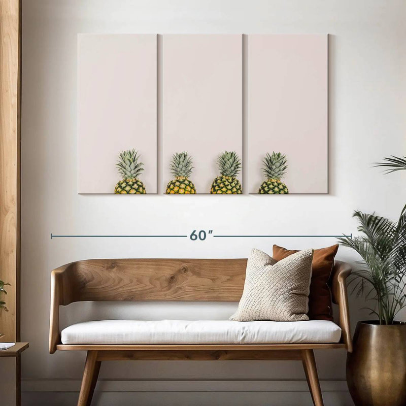 Yarlin Pastel Pineapples, 32" H x 50" W