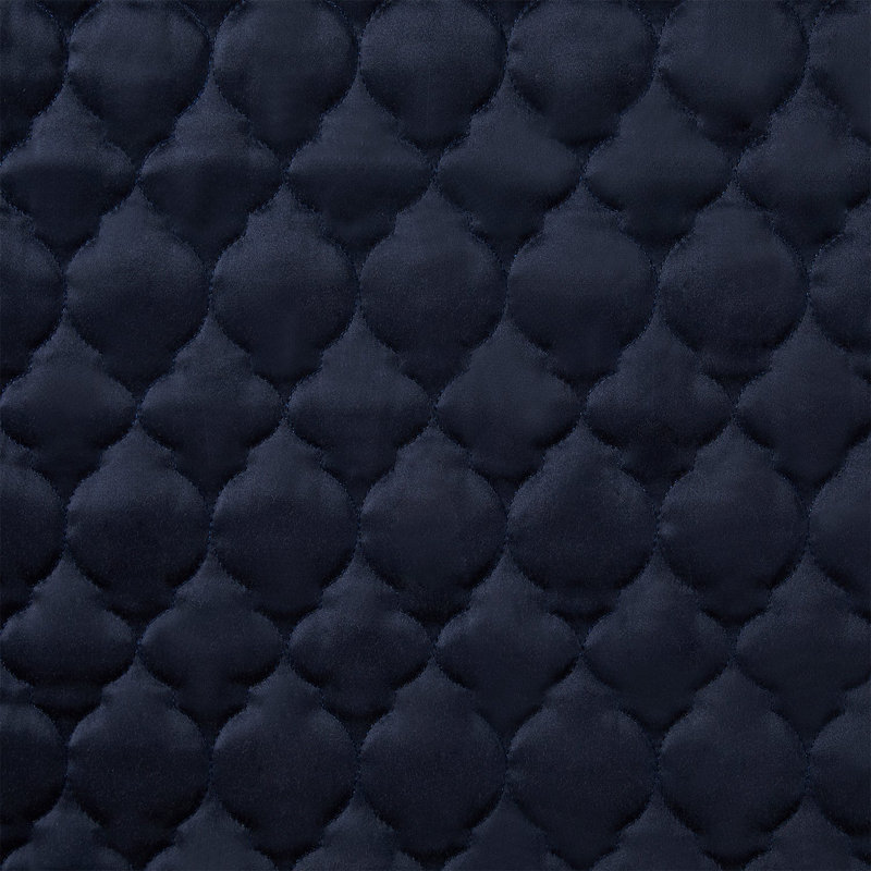 Ensemble de taies décoratives modernes à motif quadrilobe en satin à haute brillance, Très grand, Marine