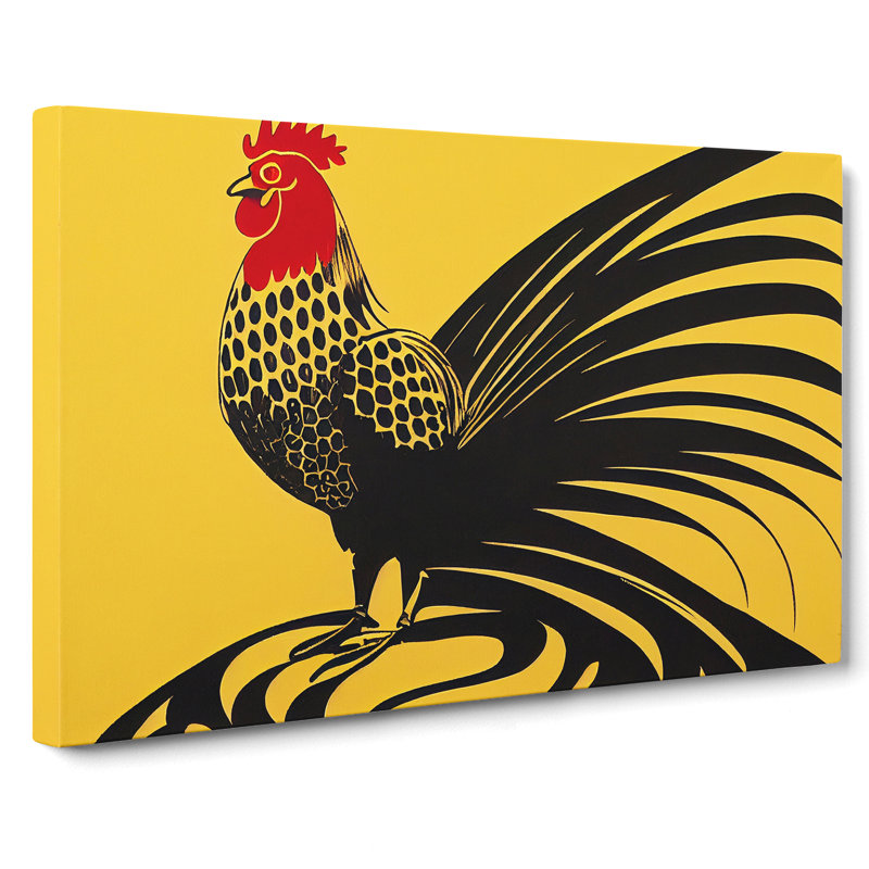 Modern Rooster Art Abstract - Wrapped Canvas, 40cm H x 60cm W x 3cm D