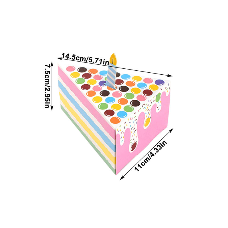 Triangles Cake Shape Birthday Party Creatives Gift Box Multicolor Lovely Dessert Candy Table Candy Box