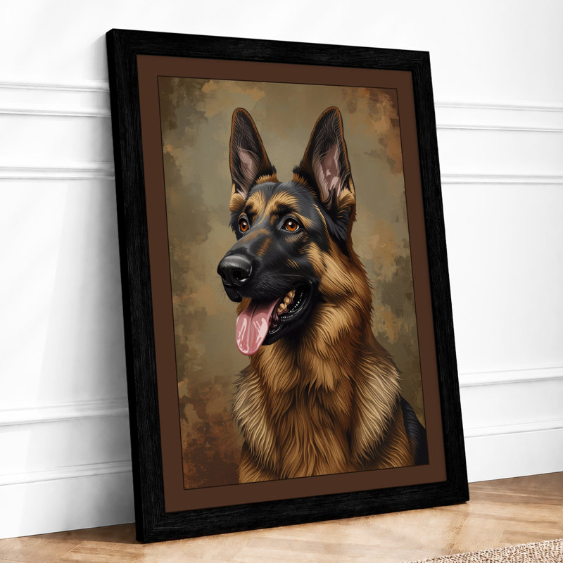 Alert Shepherd Modern - Framed Print, A4 - 29.7 x 21.0 cm, Black