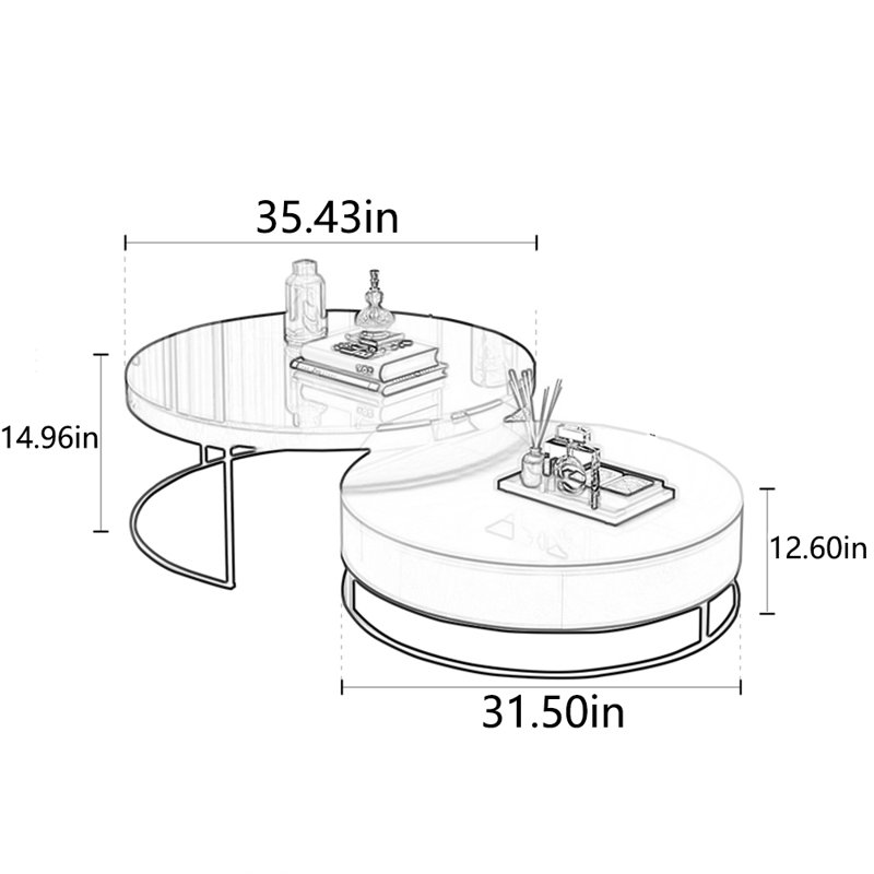 Multi-functional creative premium round tea table