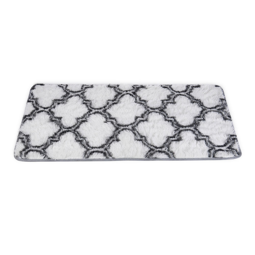 Damask Faux Sheepskin Area Rug