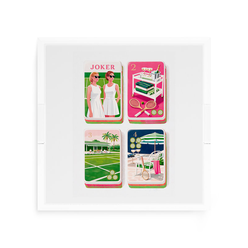 Mahjong Acrylic Decorative Tray, 12"W x 12"D x 2"H