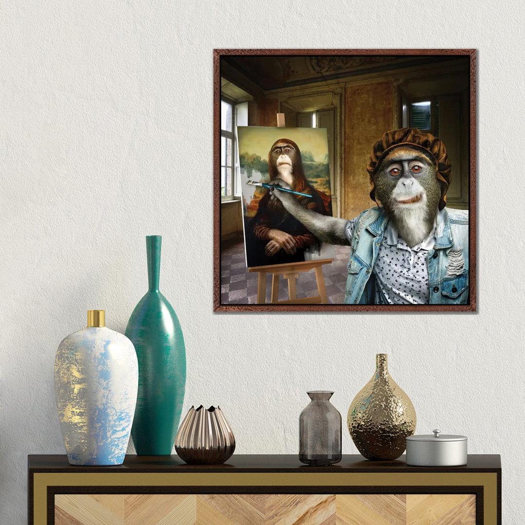 Leonardo Da Monkey von Spielsinn Design - Gallery-Wrapped Canvas Giclée