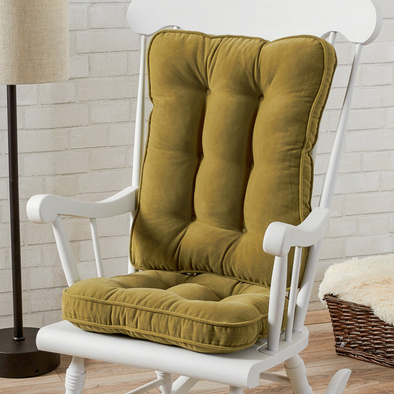 Reversible Microfiber Rocking Chair Cushion Set, 22" W x 17" D, Moss