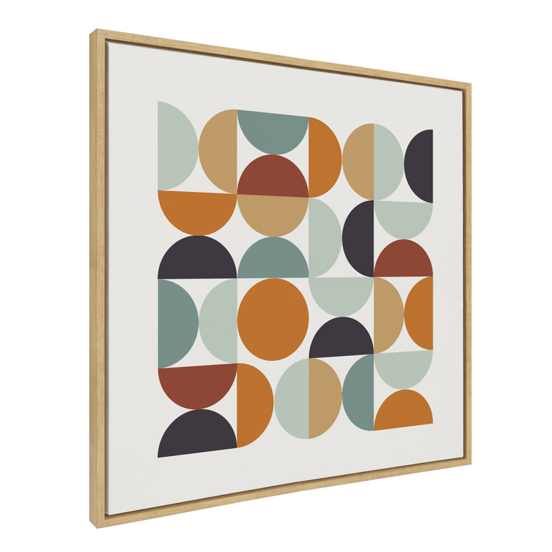 «Circles and Curves Retro Color» par The Creative Bunch Studio, reproduction d'art sur toile encadrée
