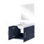 24 po Meuble-lavabo bleu marine, comptoir en marbre, miroir 18 po, meuble-lavabo résistant aux éraflures avec plateau et fermeture en douceur