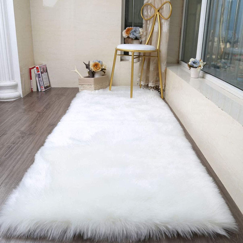 Leosvel Faux Sheepskin Indoor Rug, Runner 2' x 8'