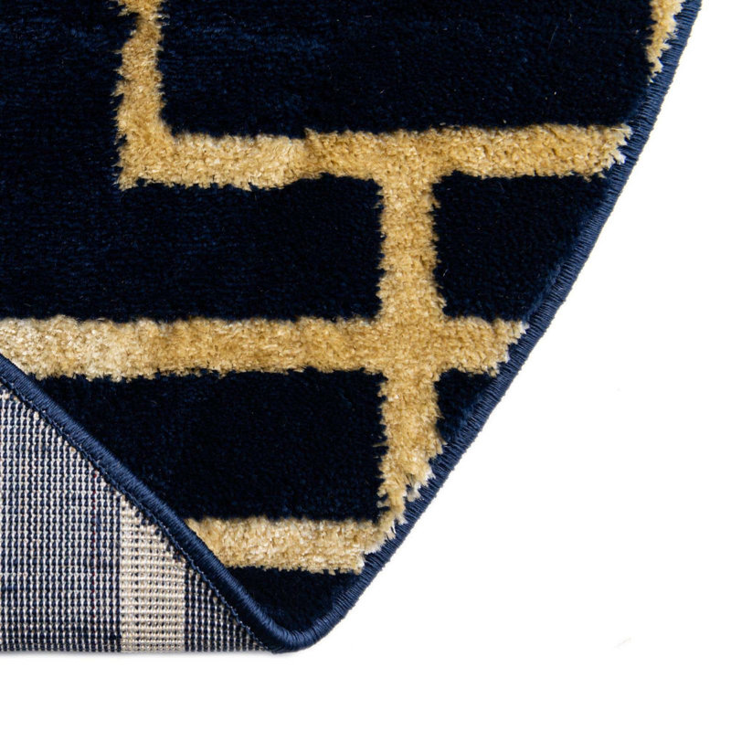 Tapis contemporain corando de couleur bleue, Rectangle 10 pi x 13 pi