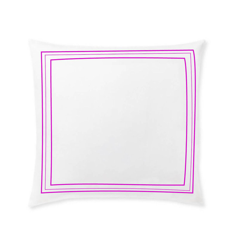 400TC Cotton Classic Embroidery Sateen Solid Euro Sham, 22"H x 22"W, White/Burgundy