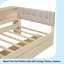 Lit plateforme en bois avec tablettes de rangement, tiroirs, station de charge et tête de lit tapissier -2023195042-2023195043