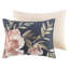 Édredon bleu marine 8 pièces - Coussins décoratifs brodés en tissu de coton 2 taies décoratives européennes, taies décoratives et jupe de lit à motif floral-119105120