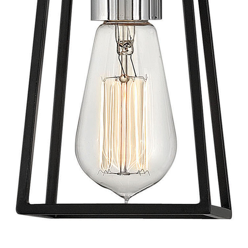 3-Light Open Cage Bath Vanity Fixture, Chrome/Satin Black