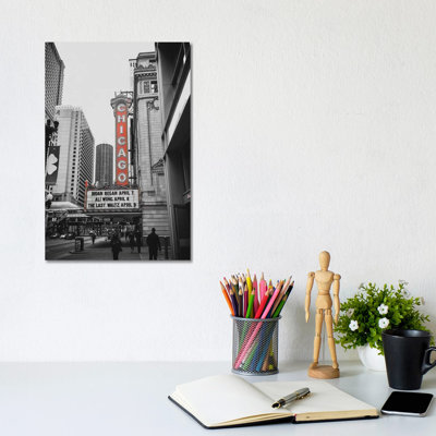Chicago Theatre Red 1 Piece Wrapped Canvas Wall Art