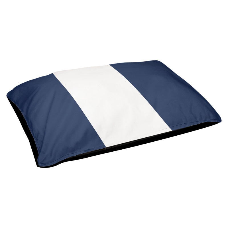 Coussin pour chien Arizona Tempe, Moyen (l 28 po x P 18 po x H 9,5 po), Bleu marine foncé / blanc / bleu marine foncé