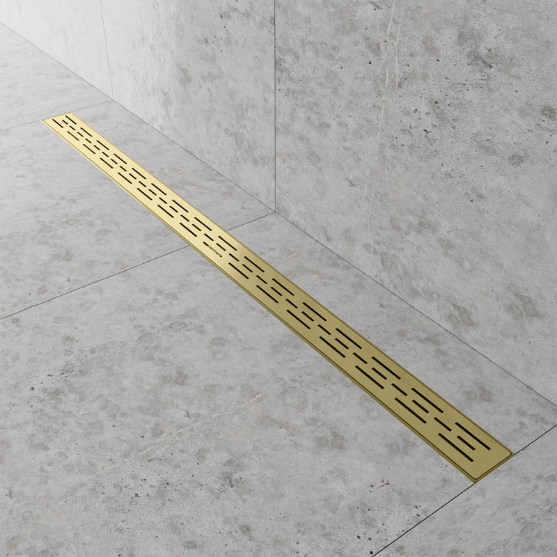 Drain de douche à grille linéaire 48 "avec crépine et crochet de levage - Drain en acier inoxydable moderne pour douches de salle de bain