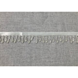 White/Clear Lucite Crystal Beaded Fringe 1.5" Width Trim Sold By The Yard