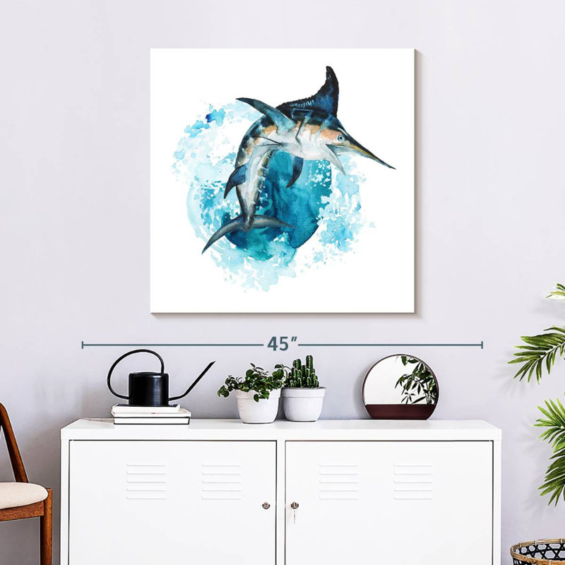 Brampt Blue Marlin Splash, 30" H x 30" W